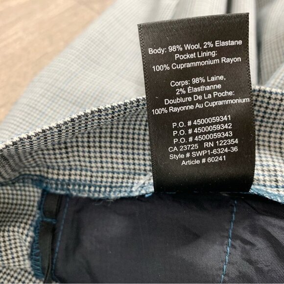 Aritzia Babaton Conan Pants Wool Houndstooth Print Pleated Trouser High Waist - Picture 8 of 12